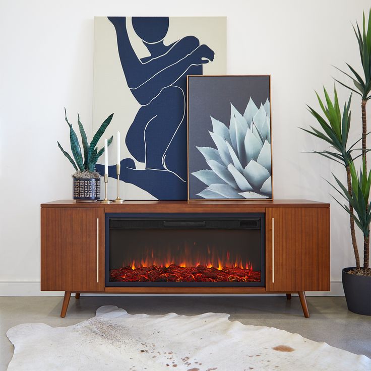 Vintage Mid-Century Modern Fireplace