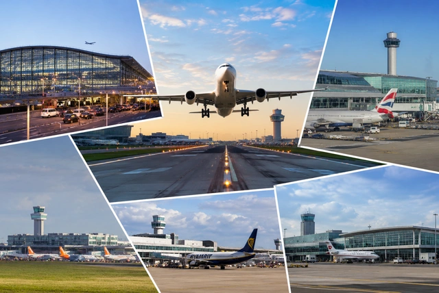 London Airport Comparison Guide 2026 London airport comparison showing Heathrow, Gatwick, Stansted, Luton, City, and Southend airports