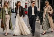 Latest Fashion Trends London: Top Styles, Colors, and Must-Have Looks for 2026 Latest fashion trends London 2026 featuring sage green fashion, suede trench coats, statement flats, and London street style