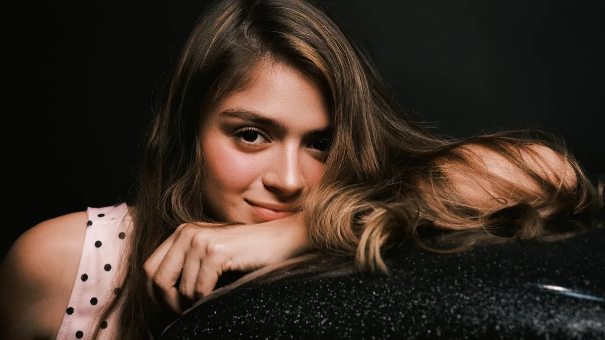 Portrait of a woman with smooth glossy long hair