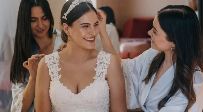 Bridal Beauty Prep: A Six-Month Countdown Plan Bride getting ready with bridesmaids before the wedding