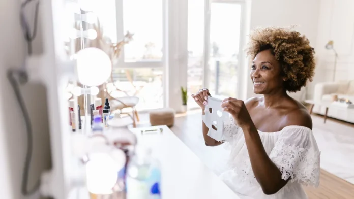 Bride-to-be with glowing skin doing her skincare