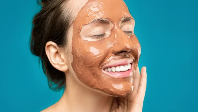 Clay Masks Woman with a clay mud face mask