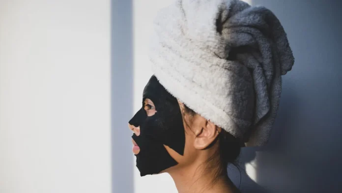 Woman relaxing with a face mask on