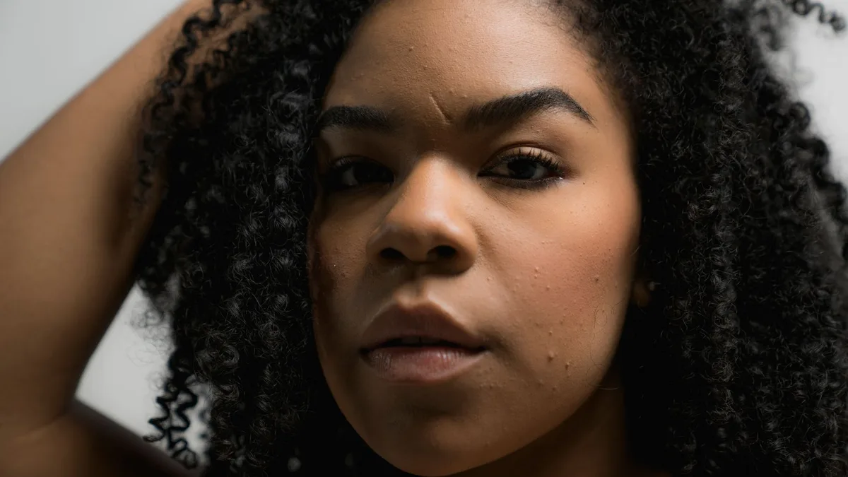 Close-up of well defined natural curls