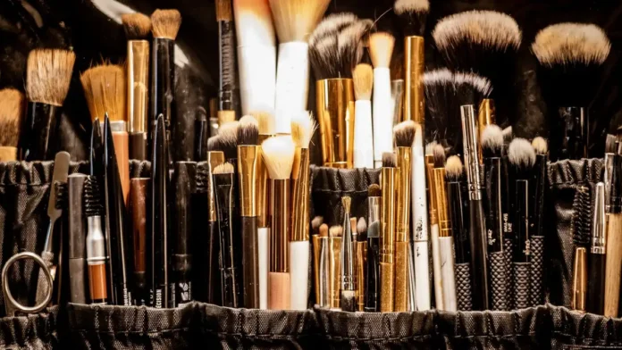Makeup Brush Guide A set of makeup brushes in a case