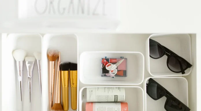 Makeup Organisers and Storage: Keeping Products Usable Cosmetics neatly organised in trays