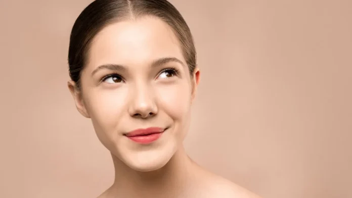 Woman with smooth, primed, radiant skin