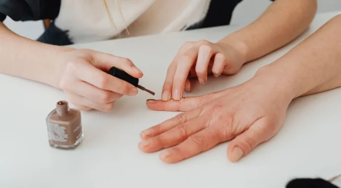 Nail Care Routine: Strong Nails, Healthy Cuticles and Clean Colour Manicure and nail care in progress