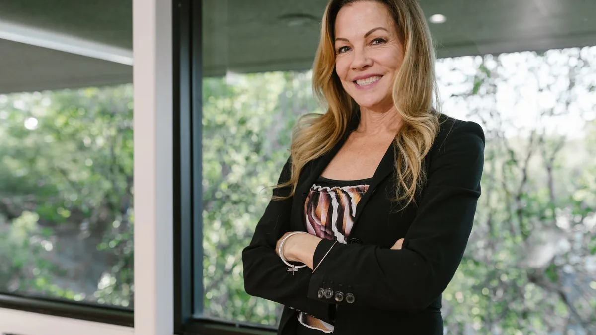 Smiling professional woman in an office