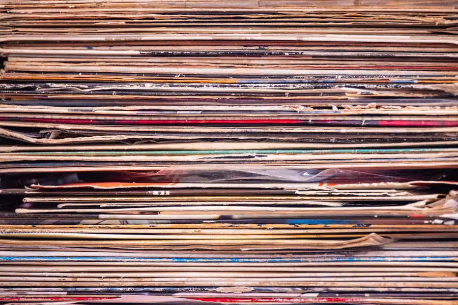 George McCrae net worth - stack of vintage vinyl records