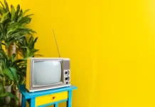 Pam Dawber Net Worth 2026: The Star Who Chose to Leave Pam Dawber net worth - retro television on a blue table against a yellow wall