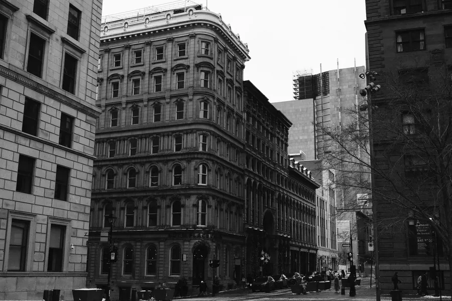 Tina Louise net worth - black and white photo of historic New York architecture